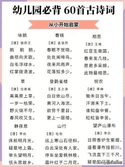 微博：2023澳门资料大全正版资料免费-幼儿园必备的60首古诗，从小开始启蒙